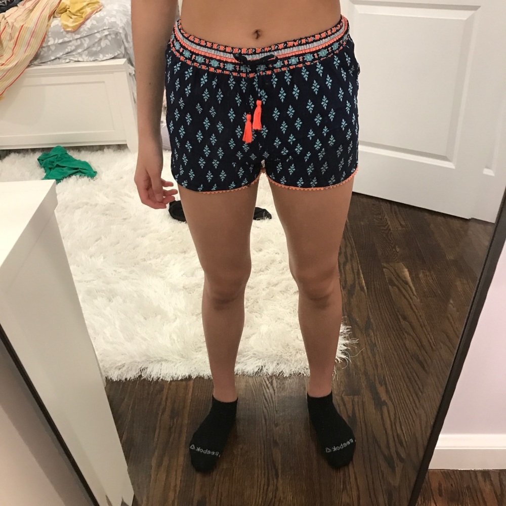 Navy Floral Shorts